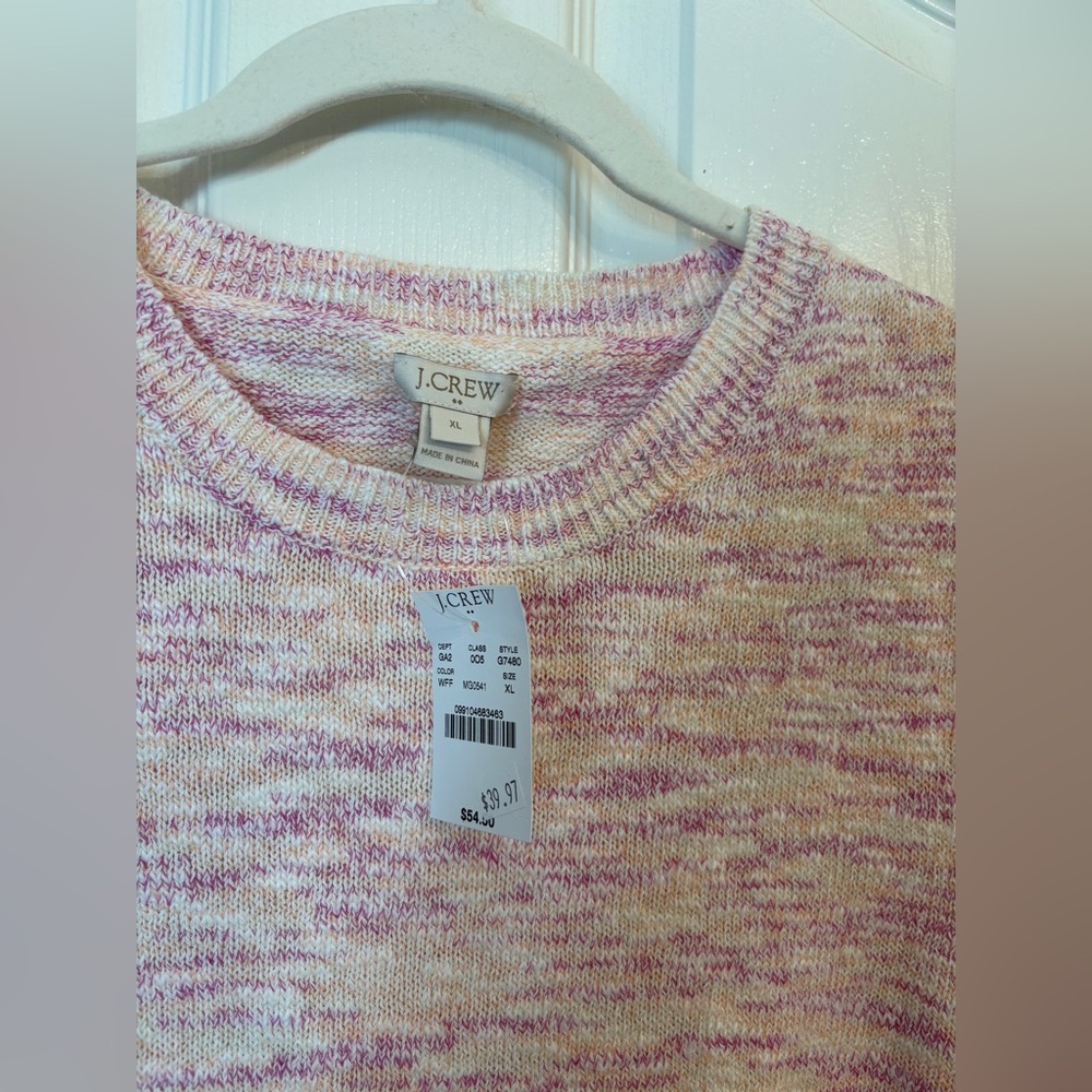 J. Crew Pink and Cream Knit Sleeveless Women’s XL New with Tags Knit Summer - Picture 8 of 9
